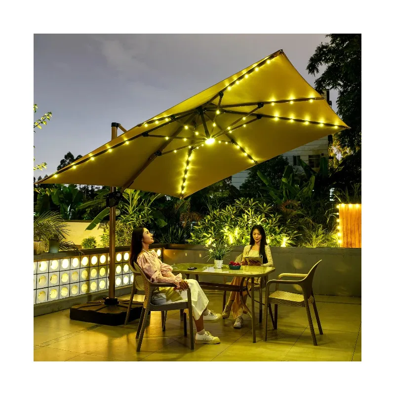 

Aluminum 10 ft Outdoor Garden Umbrella 3m Square Hanging Offset Parasol Waterproof Commercial Beach Sun Patio & Gym Umbrellas