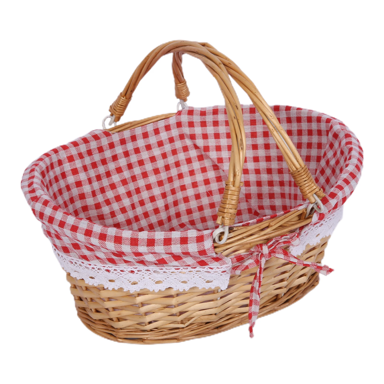 Rattan-Geflochtener Korb mit Doppelgriffen Mehrzweck-Tragbarer Korb für Picknick Festival-Aktivitäten Vielseitiger Geflochtener Korb – Detail 6