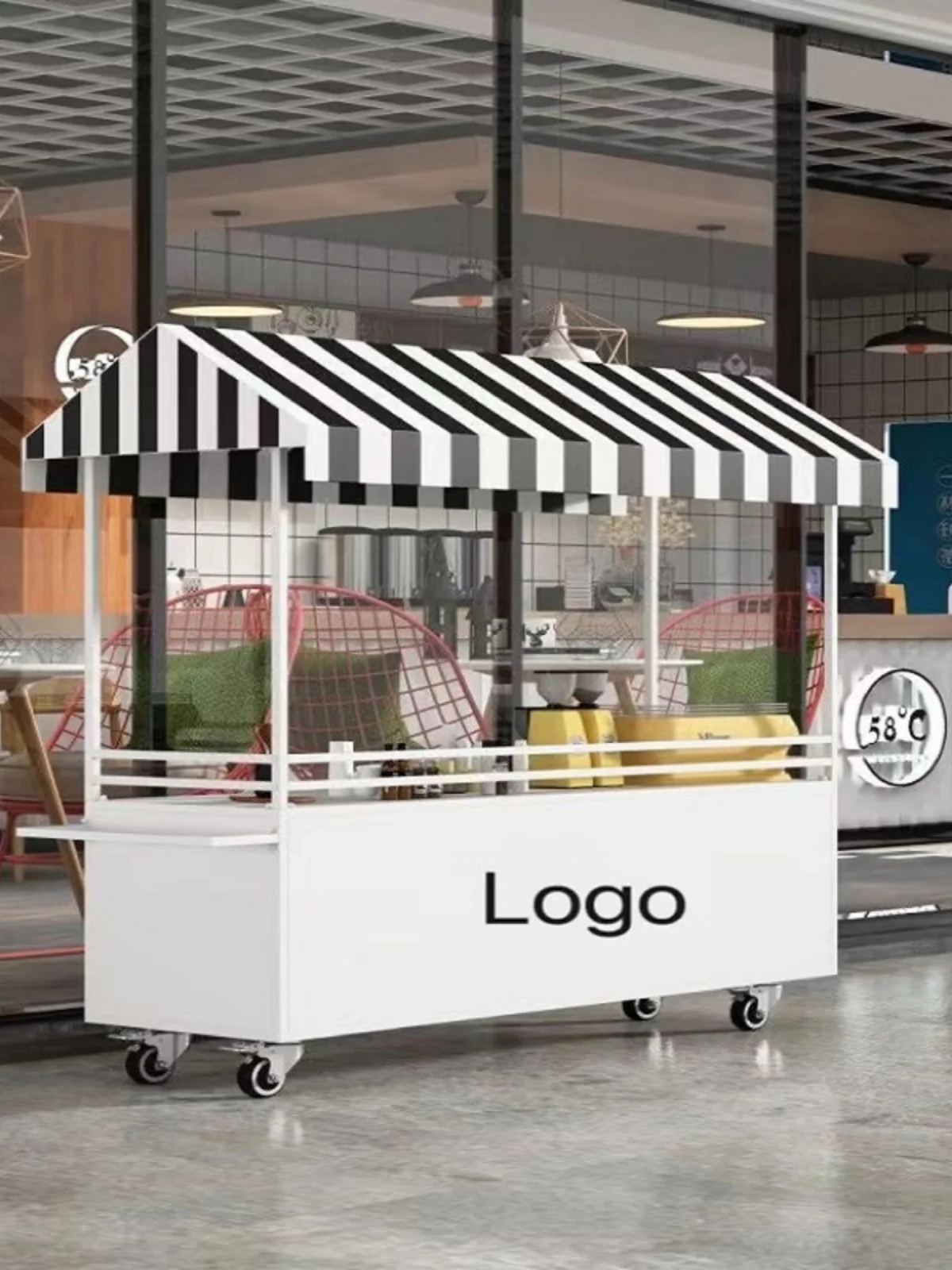 Iron Outdoor Stall Can Be Trolley Night Market Outdoor Mobile Catering Cart