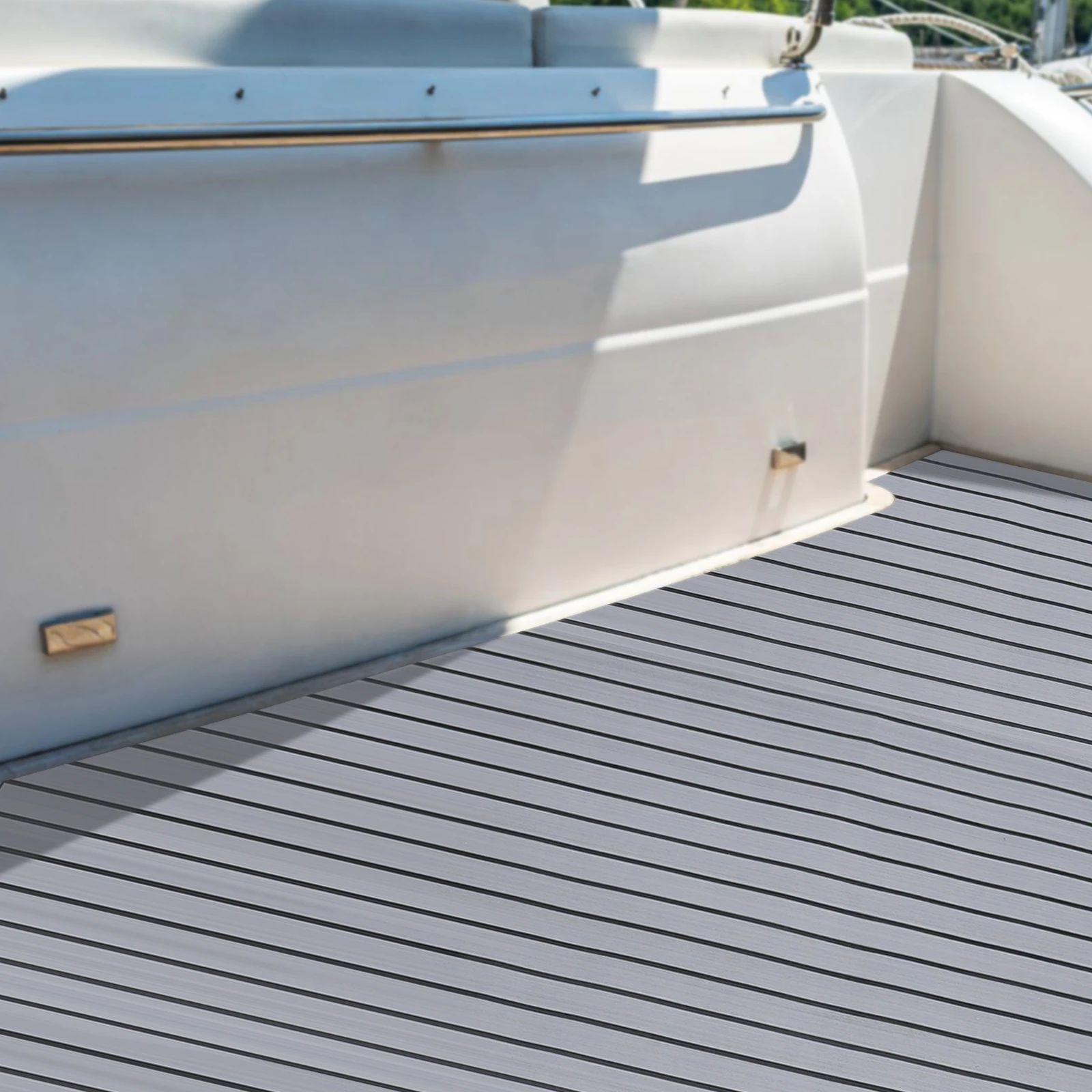 

EVA Foam Marine Flooring Mat, Teak Design, 2400mm x 900mm, Non-Slip, Shock Absorption, Self-Adhesive for Boats, RVs, Pools
