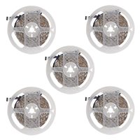 A36T-5Pcs 5M RGB 300 5050 LED Flexible Light Strip Non-Waterproof DC12V