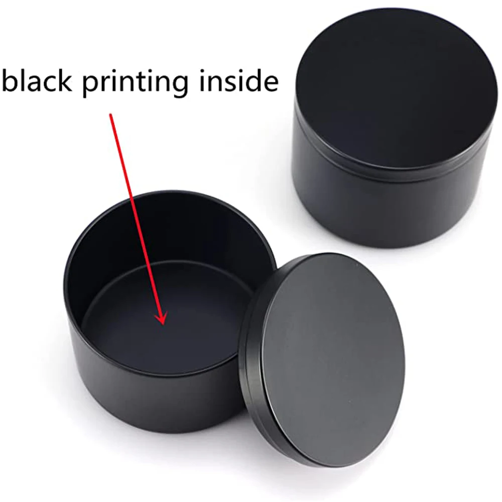 12pcs Matte Black Candle Tins 8 oz Empty Metal Candle Jar with Lids  Round Travel Candle Container for Candle Making Storage