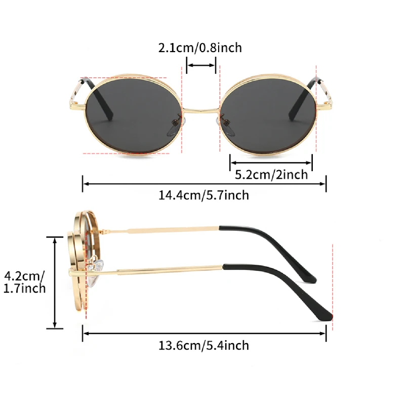 KAMMPT Oval Punk Sunglasses Men 2024 Fashion Gradient Multi-color Outdoor Shades Women Trendy Luxury Brand Design Sun Glasses