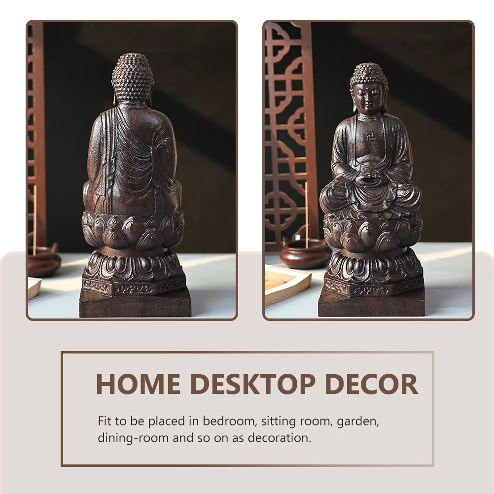 Buddha Wood Ornament For Desktop Home Decor Living Room Bedroom Garden Indoor Buddha Decor For Home Decoration