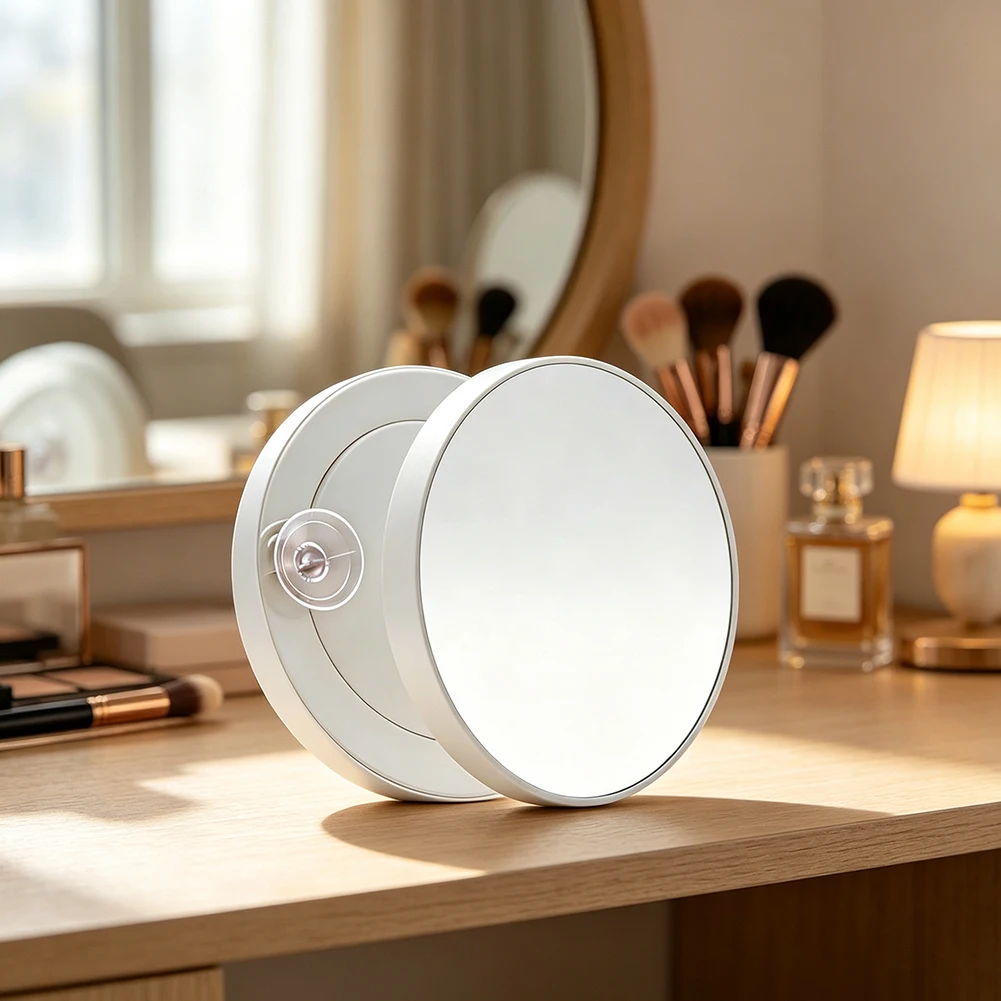 Travel Magnifying Mirror,Small Round Mirror With Suction Cups,Eyebrow Plucking Mirror Grooming & Makeup Mirrors