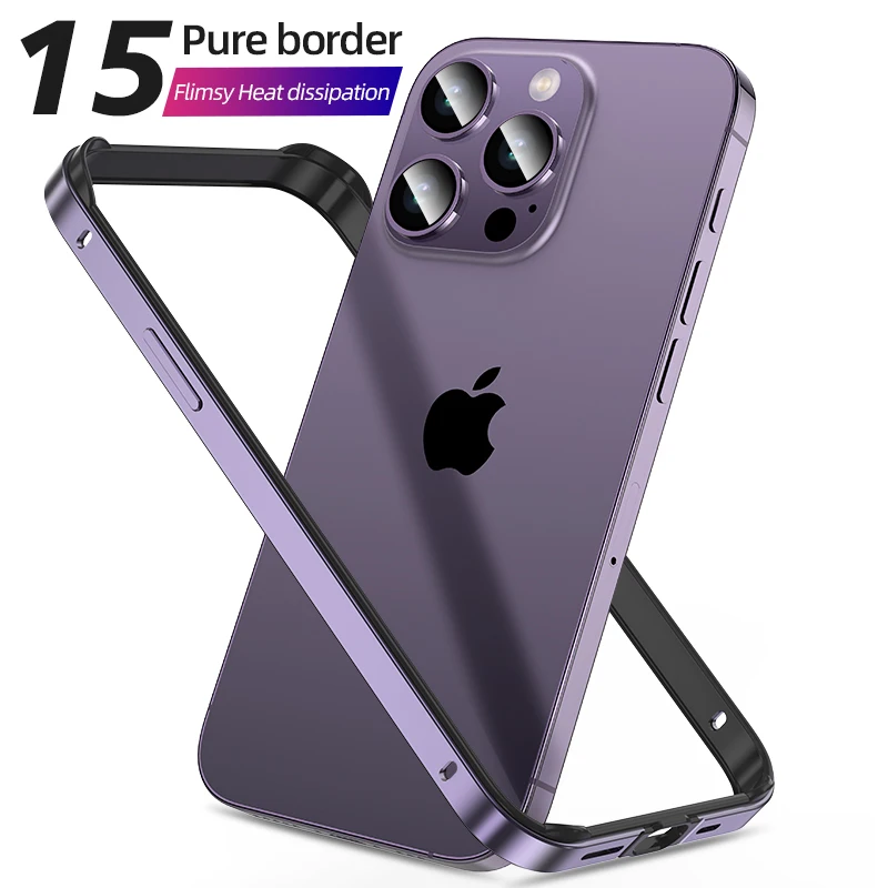 Luxury Silicone Frame Hybird Aluminum Bumper Case For iPhone 14 Plus 13 12 Mini 11 15 Pro Max 14pro XR XS Accessories