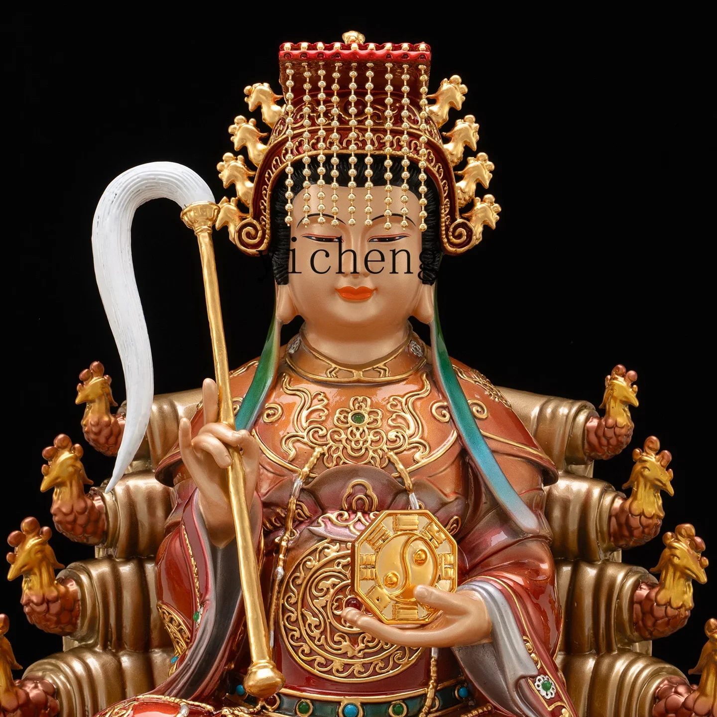 L7-14 pure copper mother goddess statue Houtu goddess household Taoist temple offering ornament