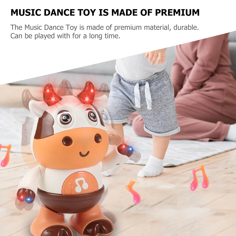 

Music Light Dancing Robot Adorable Kids Plaything Mini Brown Cow Shaped Toy Baby