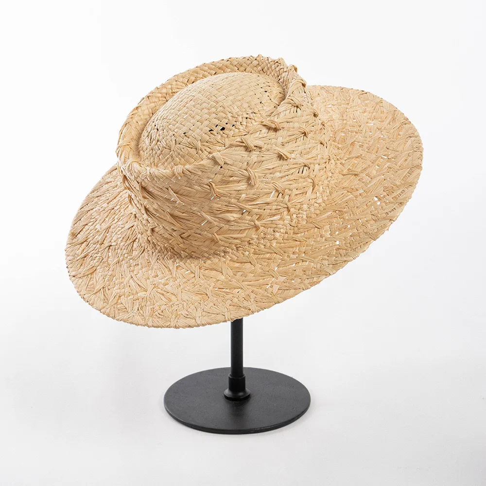 Fashion Simplicity Handmade Raffia Straw Hat For Women Summer Beach Casual Cap High Quality Korean Designer Sombrero Mujer Playa