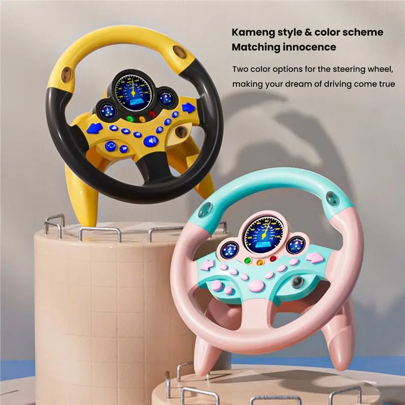 CYGJ-Kids' Steering Wheel Cute Children With Light Simulation Driving Sound Funny Educational Baby Electronic Travel Fun B