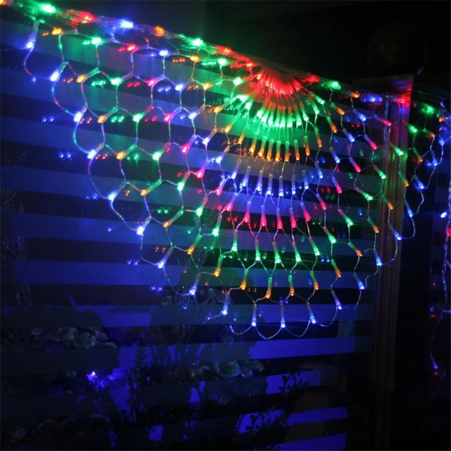 Tirvose Pauw Led Net Lamp Outdoor 8 Modi 3M Raam Gordijn Lichtslinger Achtergrond Muur Decor Bruiloft Kerst Kerstverlichting