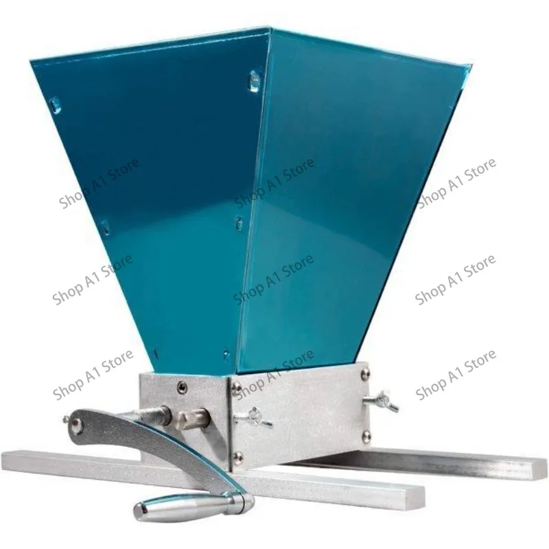 Hand Crank Carbon Steel Two Roller Malt Grain Mill, Home Brewing Grain Crusher