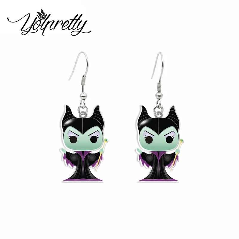 2024 New Arrival Cartoon Movie Villains Evil Queen Characters Acrylic Epoxy Fish Hook Dangles Earrings