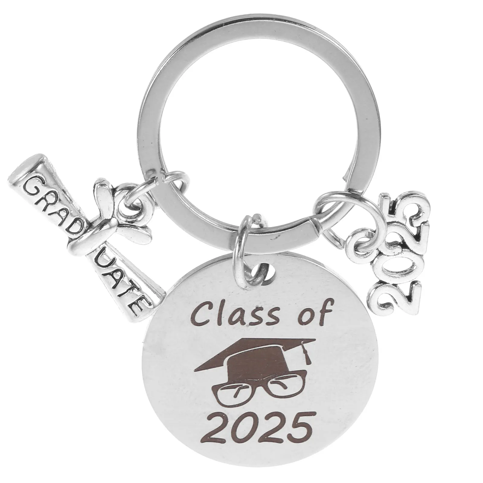 Graduation Keychain Class of 2025 Present Graduate Keepsake Ring Gift Accessory Charm