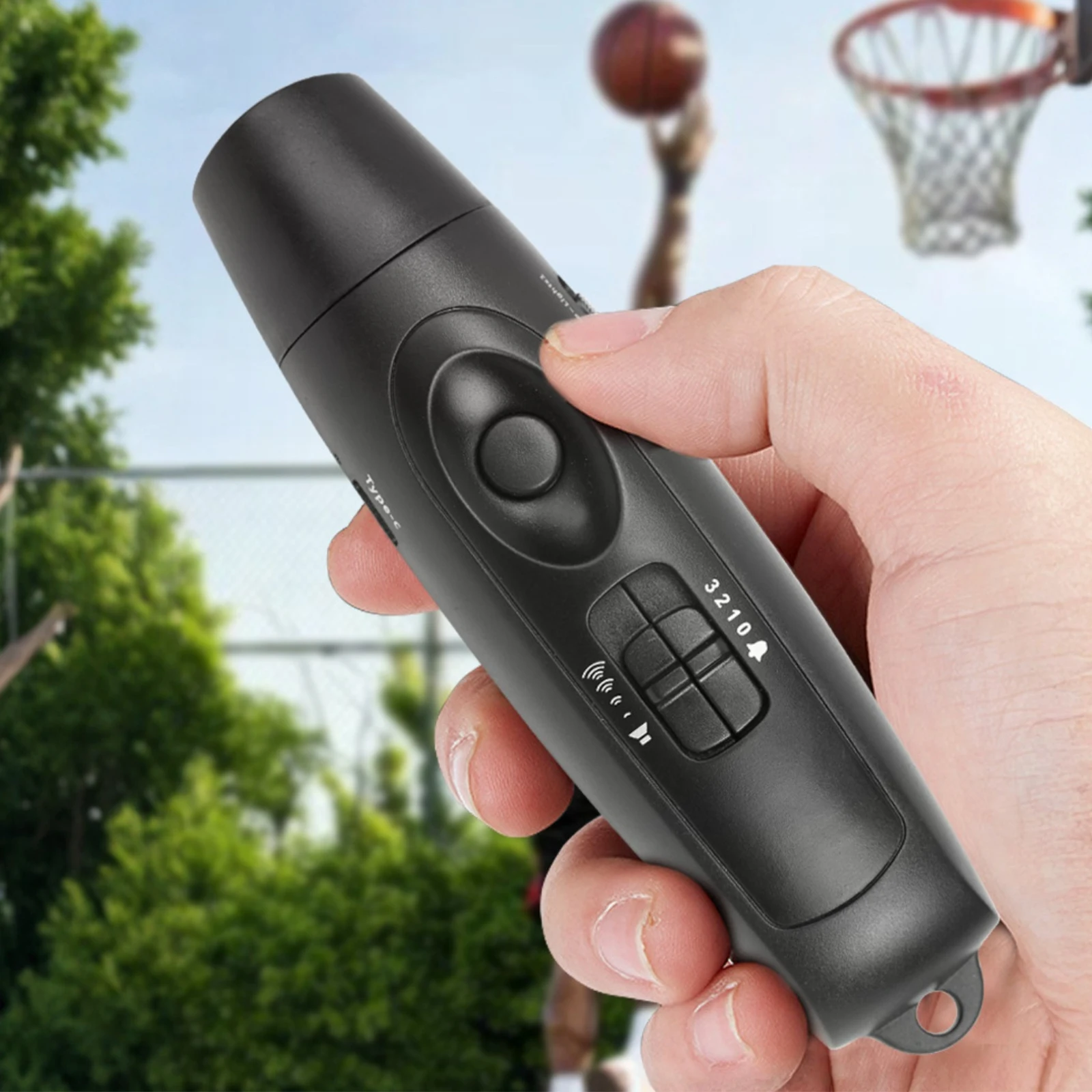 Electronic Whistle USB Rechargeable Electronic Air Horn with LED Safety Light for Basketball Football Training Outdoor Survival