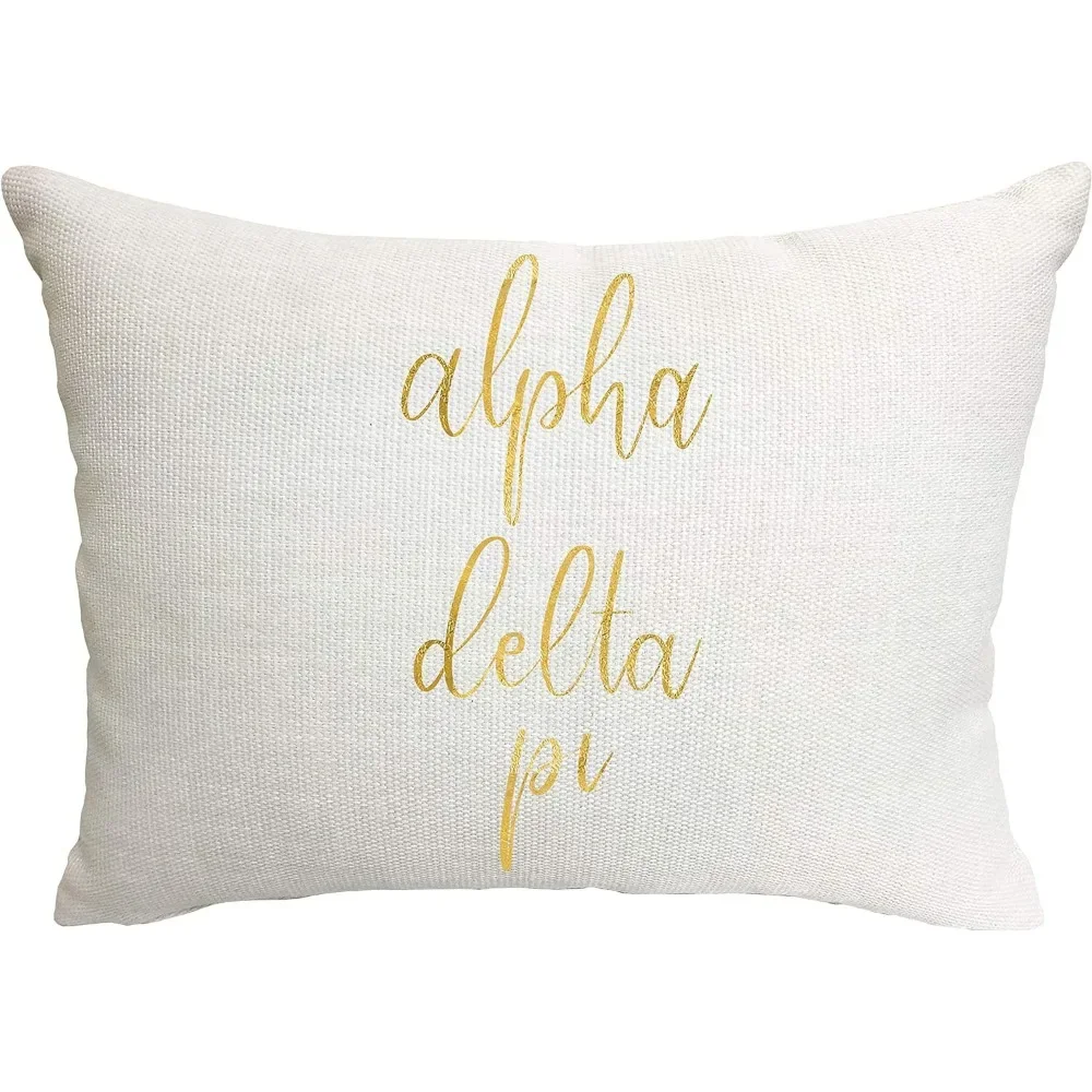 

Sorority Store Alpha Delta Pi Pillow – Gold Script Design, Soft, Gentle, Plush, 12" x 16" Waist Pillow Sorority