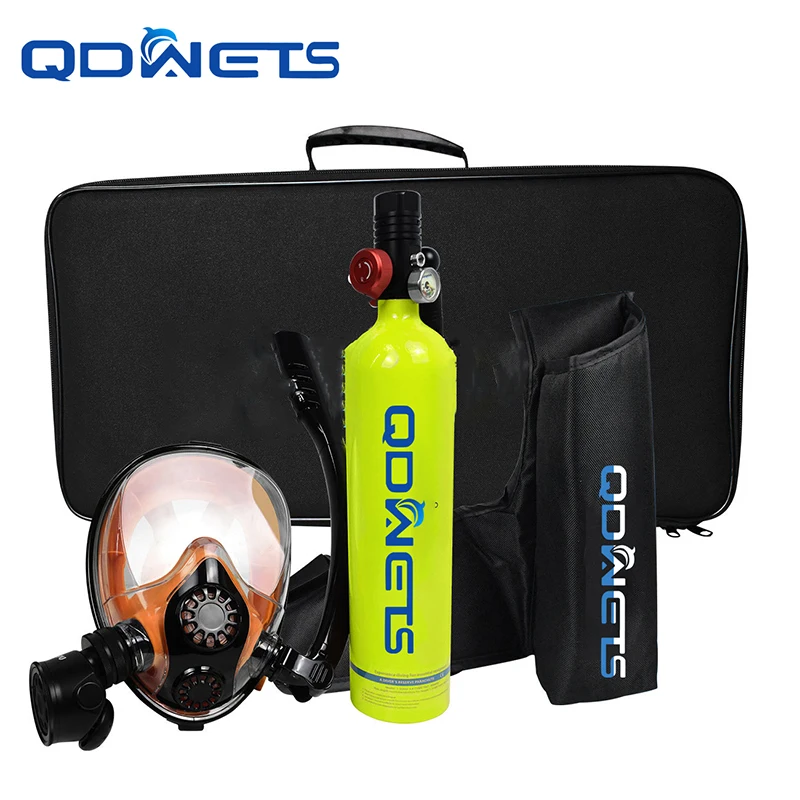 

QDWETS 1L Oxygen Tank,Scuba Diving Tank Set, Scuba Diving Tank Mini Diving Cylinder with Snorkel Mask Simple Breathing Diving Eq