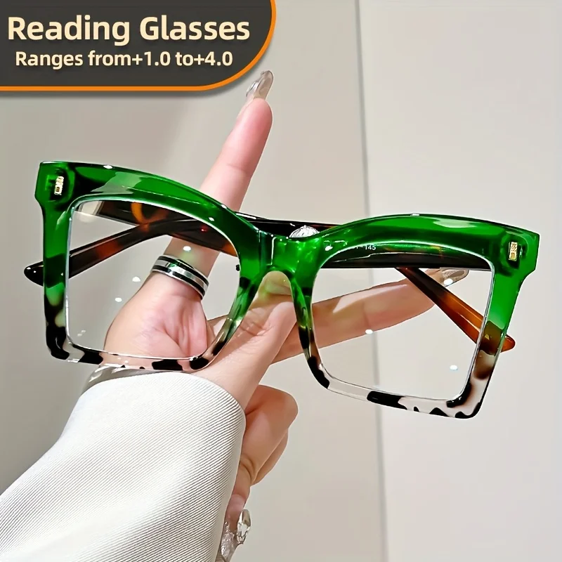 Elegant Full Rim Square Reading Glasses for Women, PC Frame, Clear Les, Magnification  1.0 to  4.0, Fashion Reading Glasses image 2
