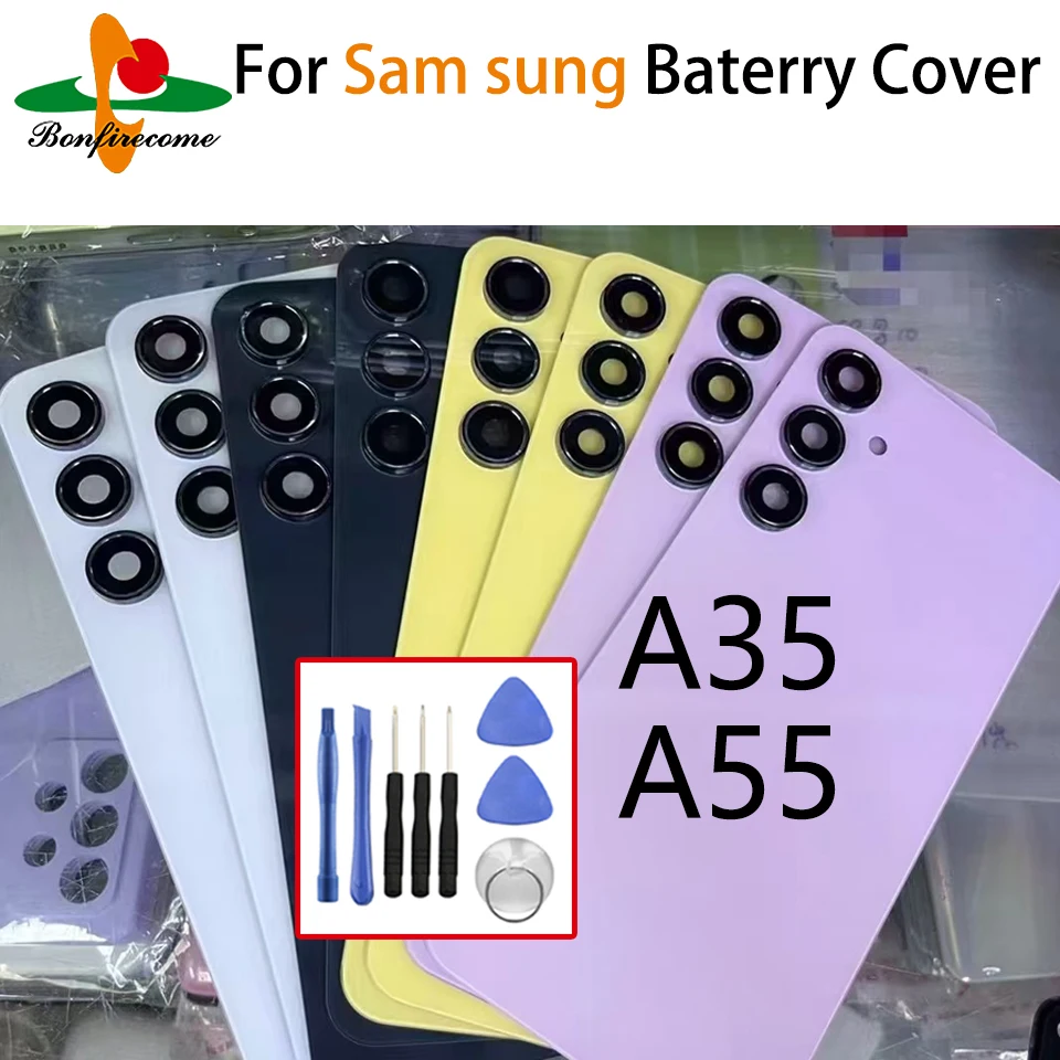 

For Samsung Galaxy A35 A356 Back Battery Cover A55 A556 Rear Door Housing Case Camera Lens Ahesive Sticker