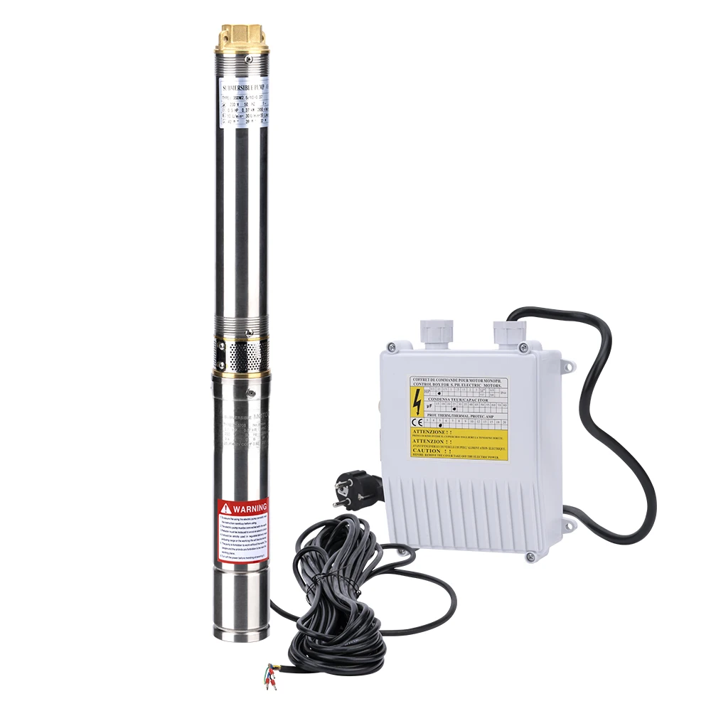 مضخة مياه تعمل بالطاقة الشمسية 370 وات 230 فولت/50 هرتز للنافارات مضخة غاطسة بئر عميق 3 بوصة 3,800 لتر/ساعة لسقي الماشية #2