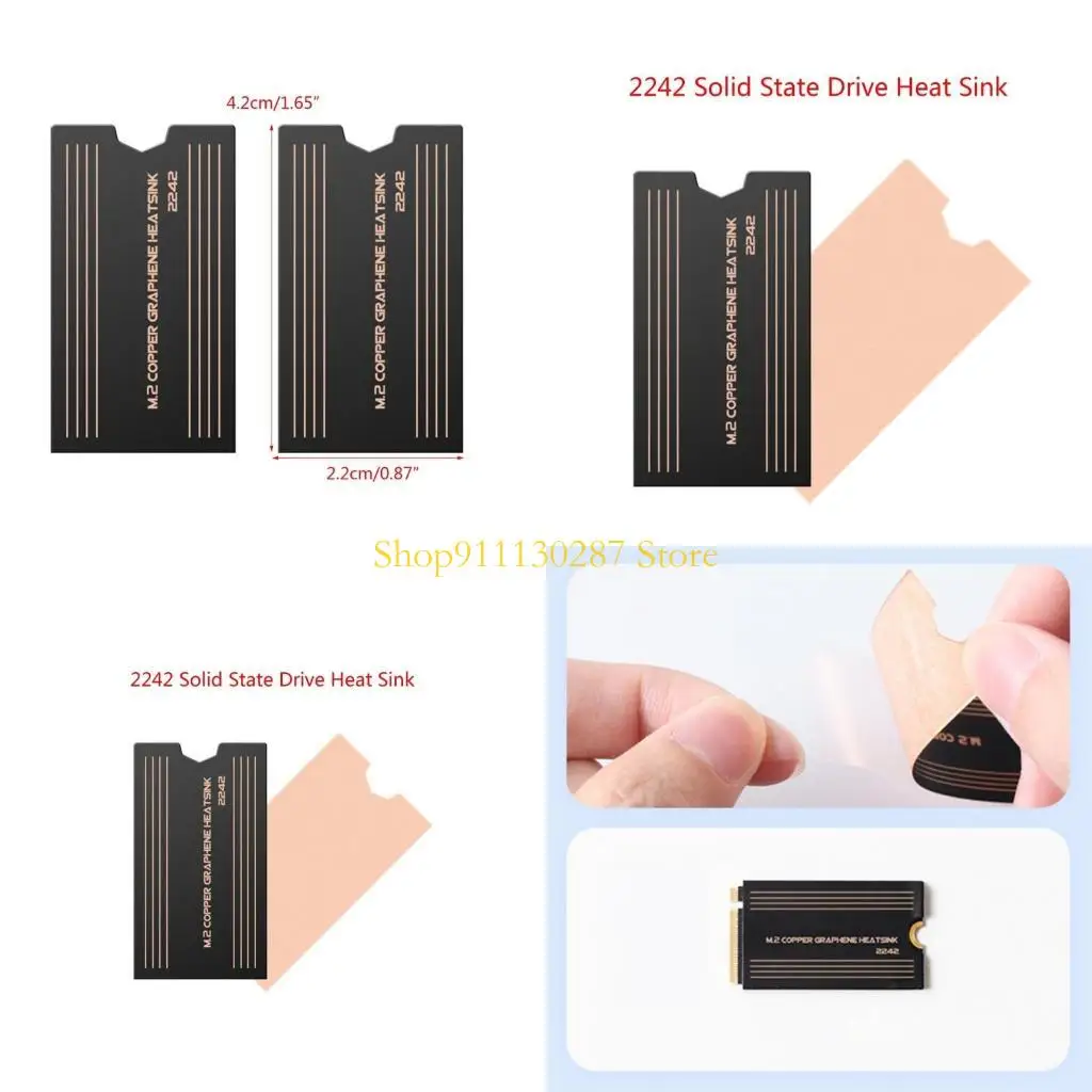 

J1HC Effective 2242 SSD Heat Sink Heat Dissipation Solution for 2242 SSD Metal Cooling Vest Easy Installation Cooling