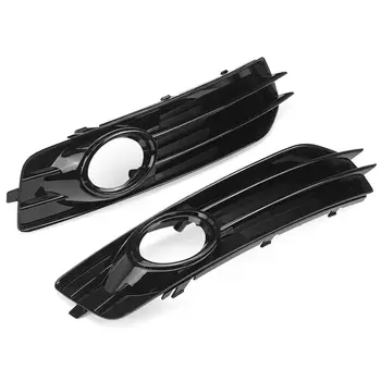 適用於奧迪A3 8P S-Line 2009-2012的鍍鉻銀/黑色前霧燈格柵罩,零件號:8P0807682 8P0807681 6 最佳銷售 奧迪A3 8P格柵 - №4