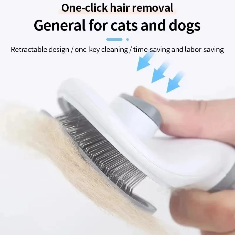 2Pcs Cat Slicker Brush Pet Hair Self-cleaning Pet Hair Remove Comb Removal Comb For Cat Groome Brushes Dog Combs Cat Accessories