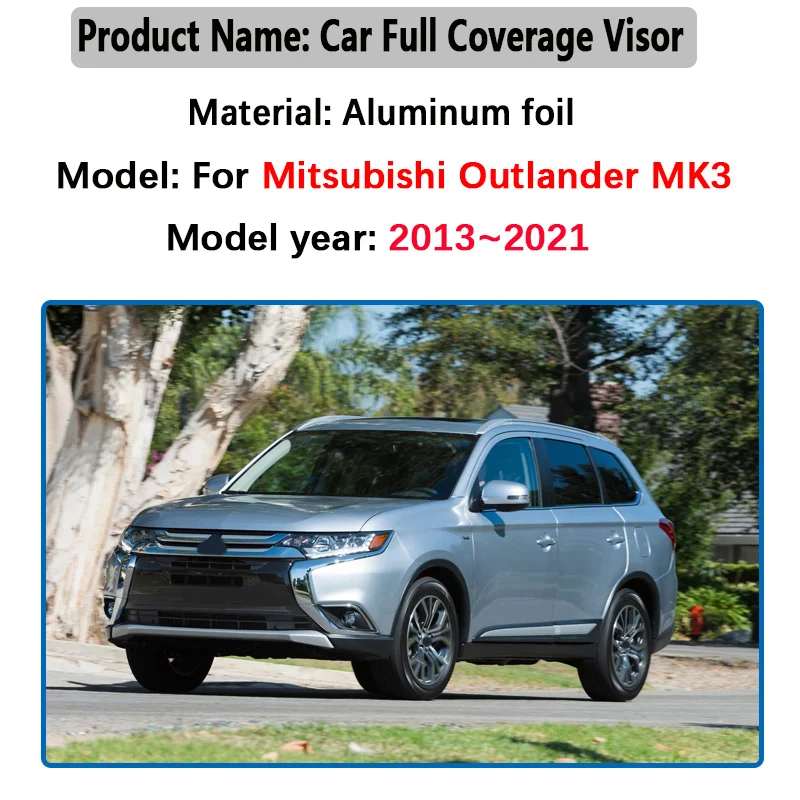 

Для Mitsubishi Outlander 2017 MK3 2013~2021: Солнцезащитный козырек, УФ-защита, отражатель, накидка на лобовое стекло, шторка от солнца, автомобильные аксессуары