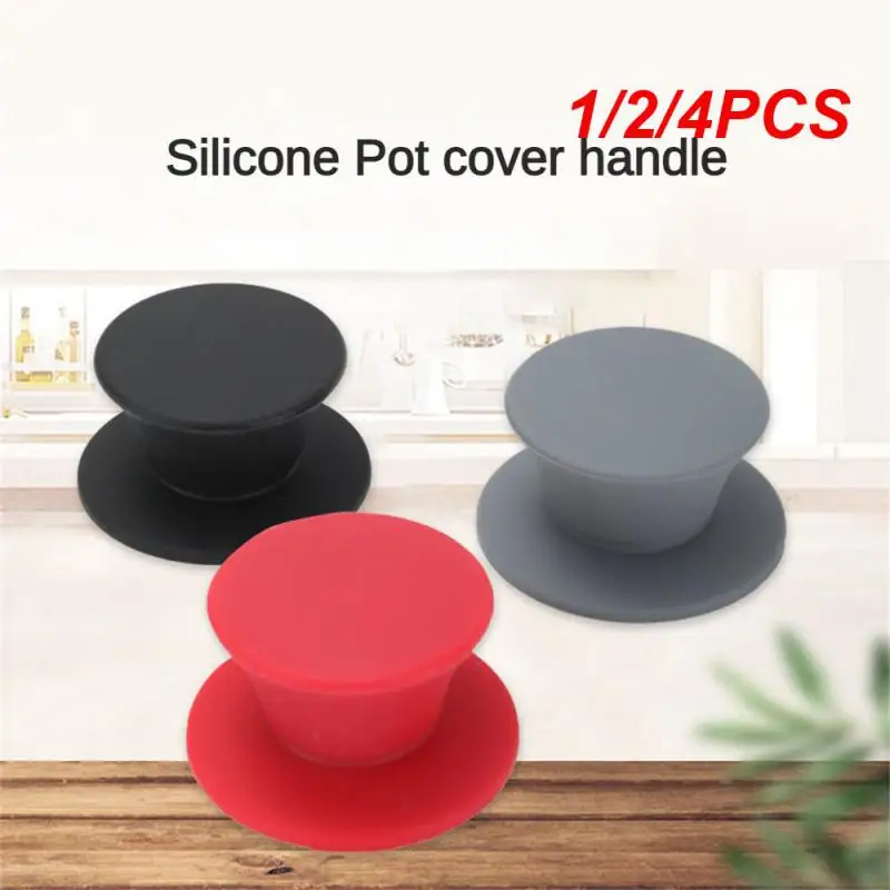 1/2/4PCS Pot Lid Knob Silicone Universal Pot Handle Replacement Kitchen Cookware Cover Knobs for Pan Lid Black kitchen