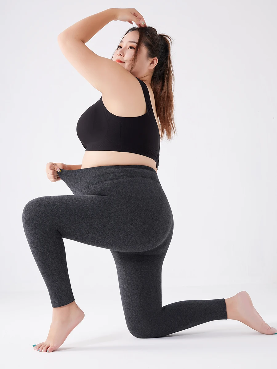 plus Size Yoga Pants Fce Lined Cotton Thiened 9-Piece Slimming Warm Outerwear Elastic Stretchy Women's Base Layer Trousers
