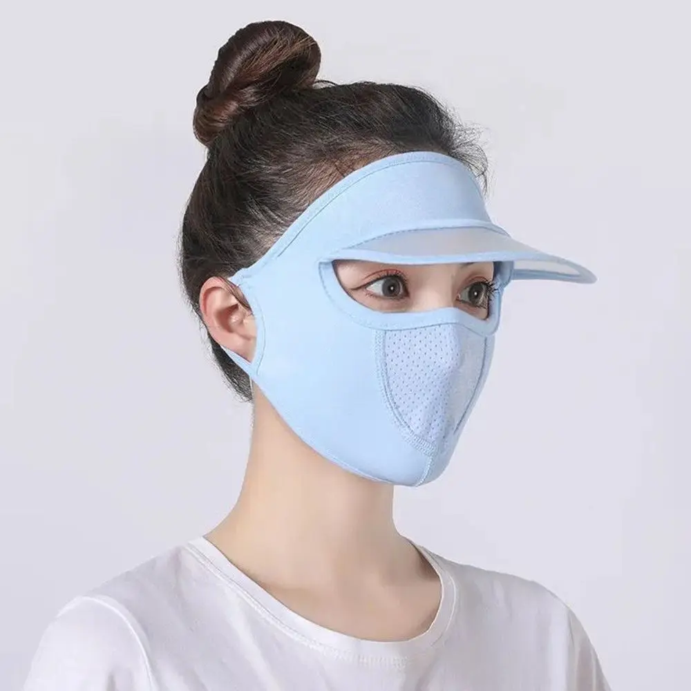 Unisex Full Face Mask UV Protection Summer Outdoor Sports Hat Breathable Ice Silk Women Sun Cap Dust-proof Cycling Mask