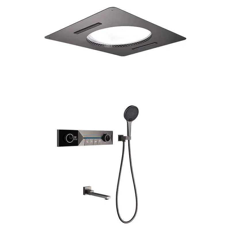 

Villa ceiling light waterfall canopy constant temperature embedded pre-embedded concealed shower kit