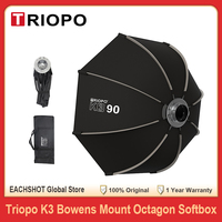 TRIOPO K3 Quick-Setup Octagon Softbox Bowens Mount with Quick Release System for Godox Aputure Sokani Studio LED Video Light