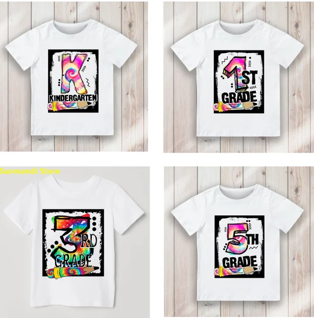 Funny Out Kindergarten/1th/2th/3th/4th/5th Grade Graphic Print T-Shirt Tops for Girls/Boys Children's Clothes Holiday Tshirt