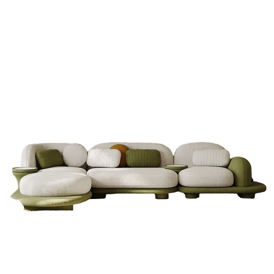 

# Wood Sectional Sofa Set Large Corner Combination Special Shape Sponge Filling Material
