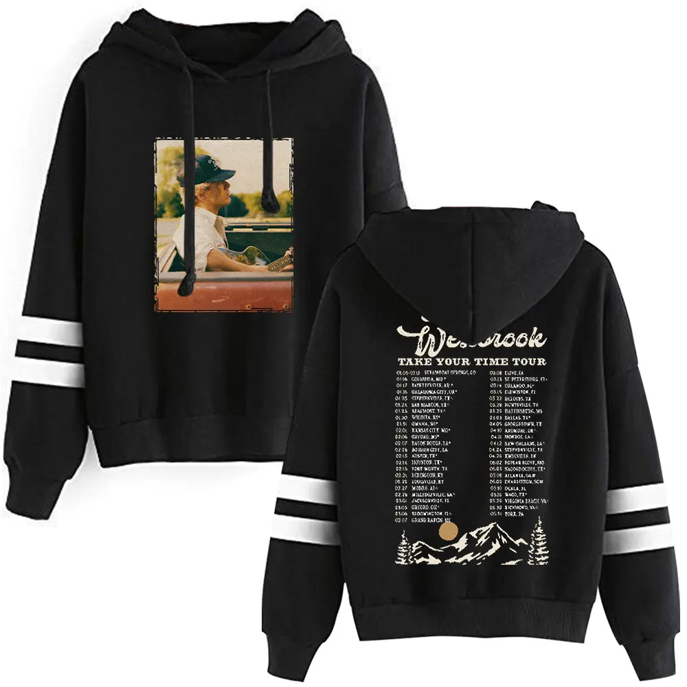 

Hudson Westbrook Take Your Time Tour Pocketless Parallel Bars Sleeve Sweatshirt Pocket Drawstring Hoodie Streetwear