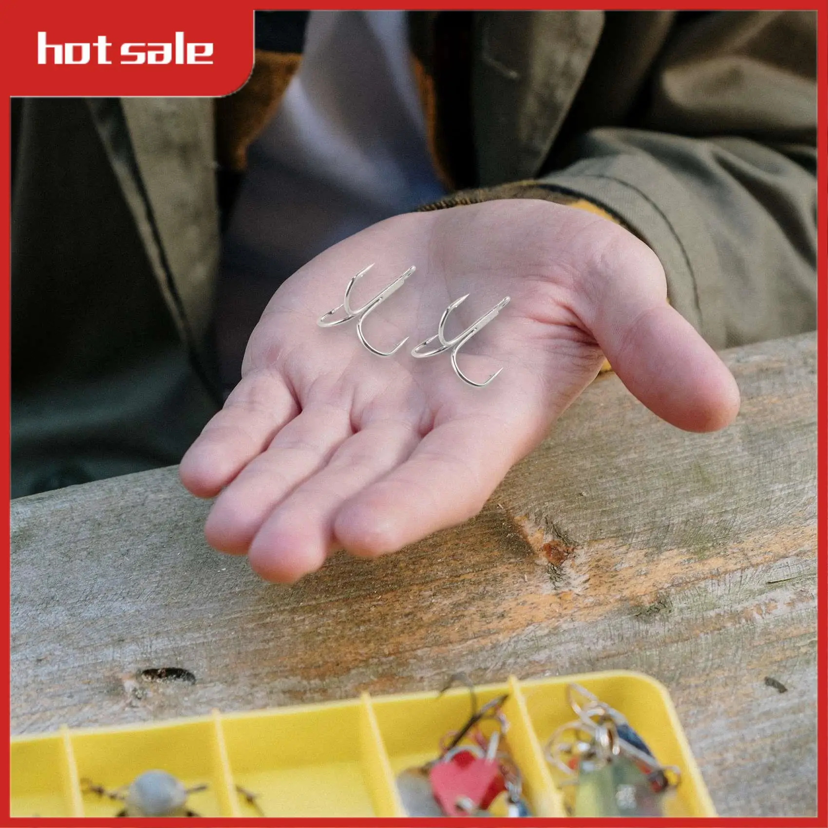 

AC22-Treble Fishing Hook Set Size 2/4/6/8/10 High Carbon Steel Silver For Carp Fishing Hooks