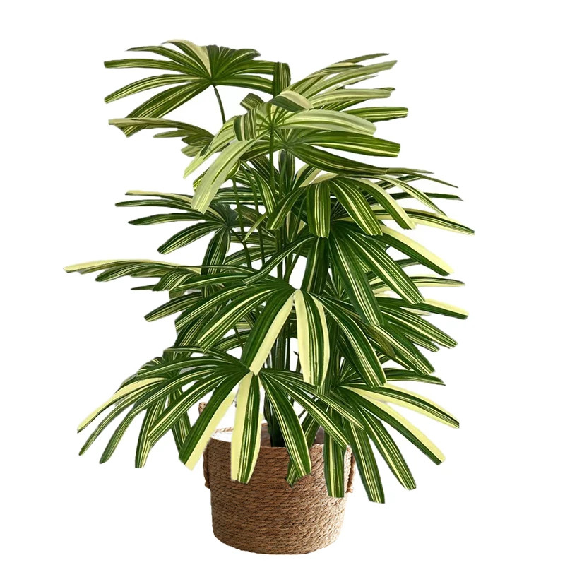 31in 24Heads Large Artificial Palm Tree Tropical Plants Fake Monstera Plastic Leaf Tall Branch For Home Garden Christmas Decor