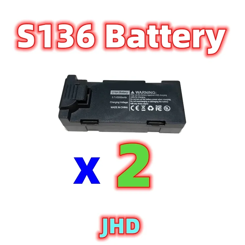 JHD S136 MAX GPS Drone Battery 3.7v 2000 MAh arm  For S136 Mini Drone Spare Parts S136 PRO Drone Battery