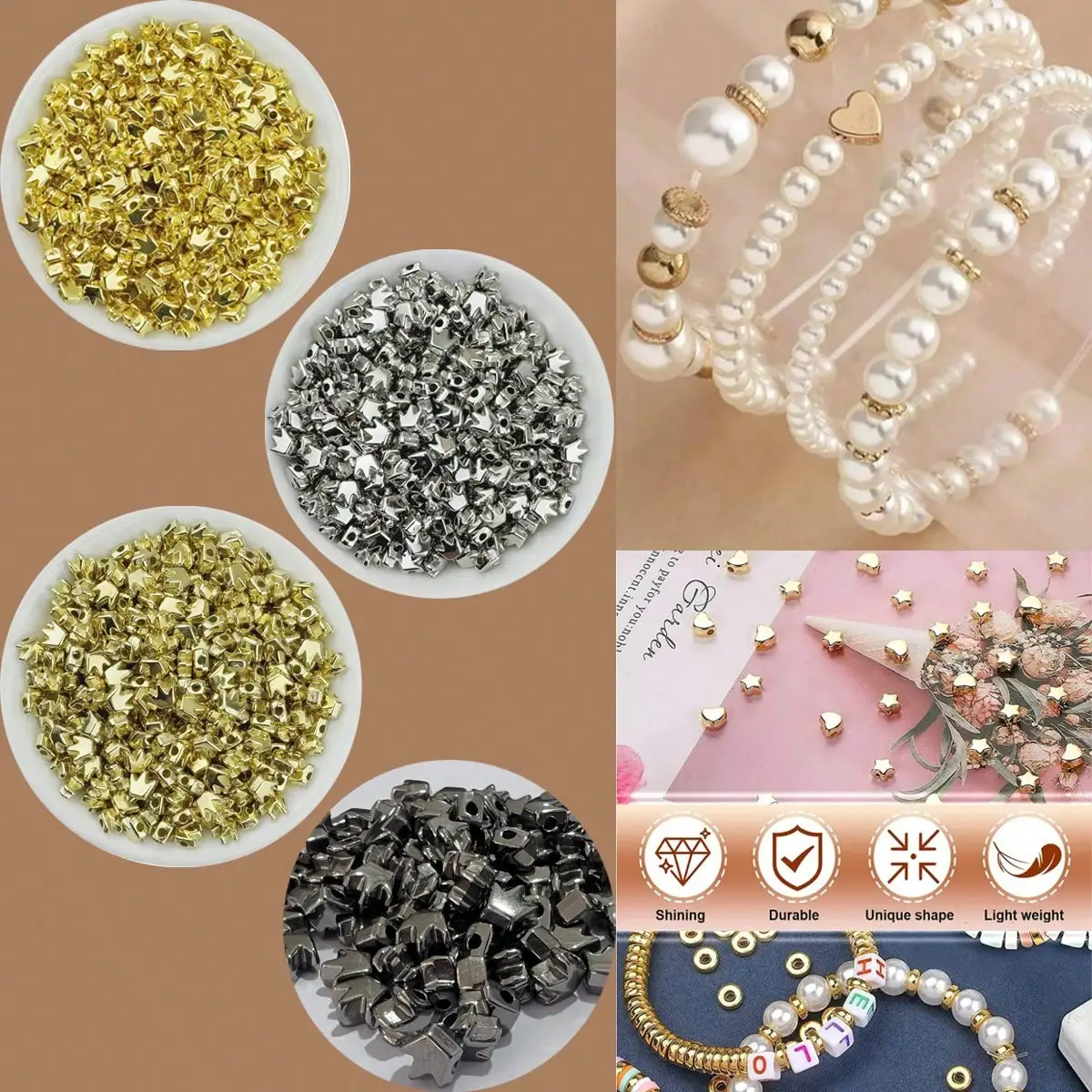 220 PCS CCB Crown Spacer Beads - DIY Jewelry Making Kit for Necklace Bracelet Earrings - Plastic Butterfly Charms Craft Supplies