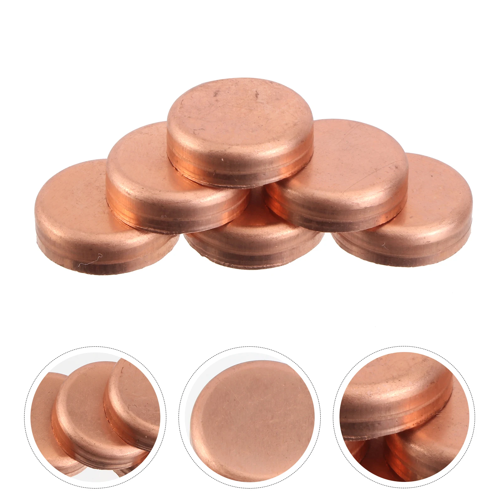 

10pcs Purple Copper Blocking Cap Durable Corrosion Resistant Welding Accessory Heat Exchange Pipe Fitting Connector