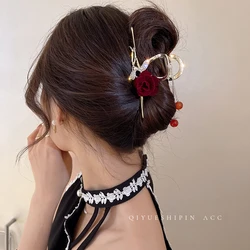 Rose Hair Claw For Women Festival Wedding Fashion Hair Crabs Clip Hairpins Hair Stick Girls Pontail Fashion Hair Accessories