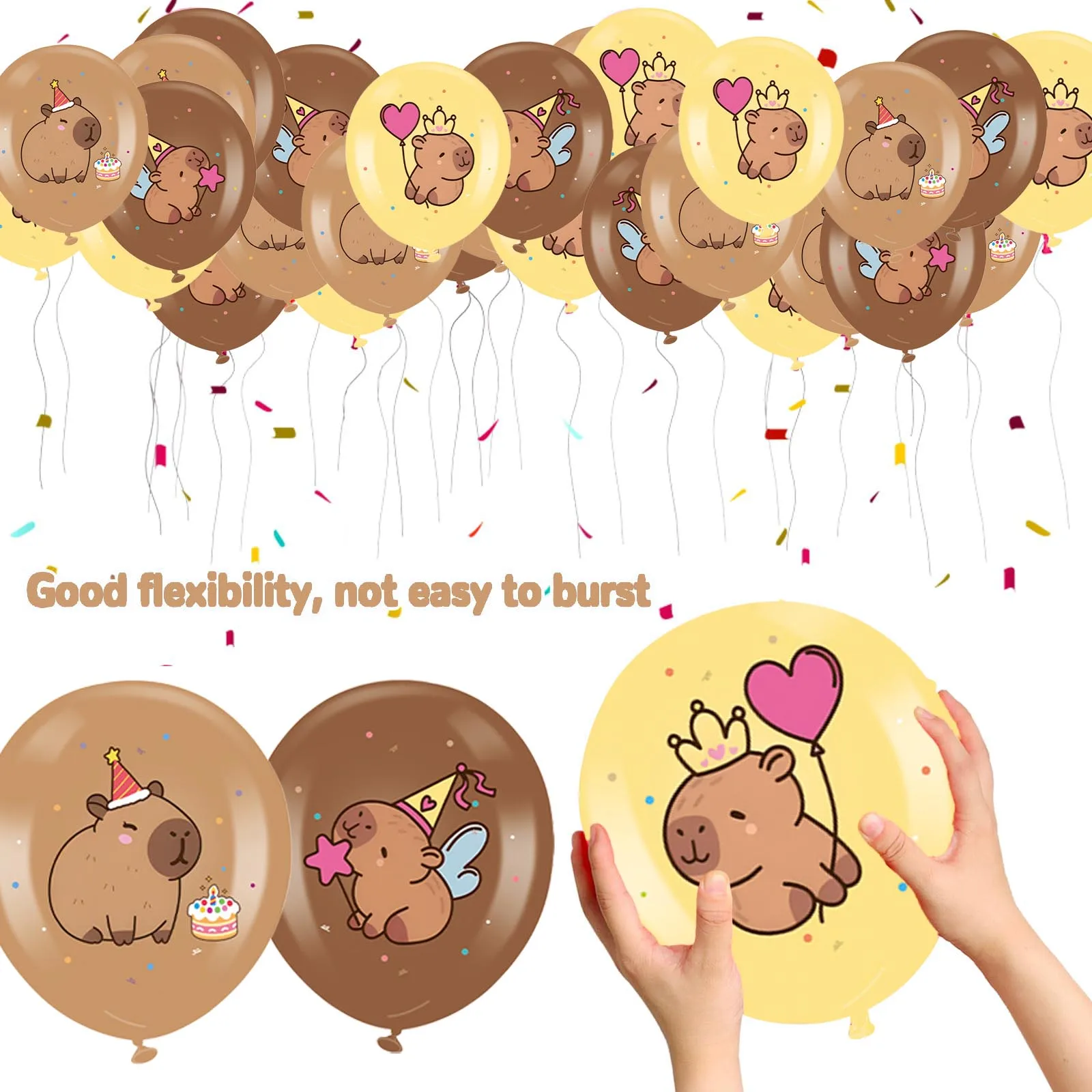 Capybara-Latexballons, 30,5 cm, niedliche Capybara-Ballons für Kindergeburtstage, Babyparty, Capybara-Motto-Partydekorationen – Detail 5