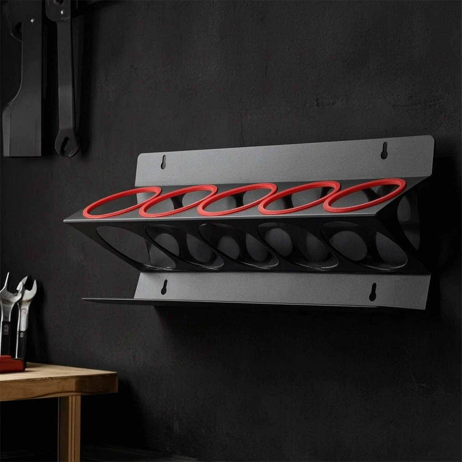 Bottle Holder Rack Space-Saving Metal Storage Rack Wall-Mounted Organizer Heavy-Duty Large Capacity for Detailers