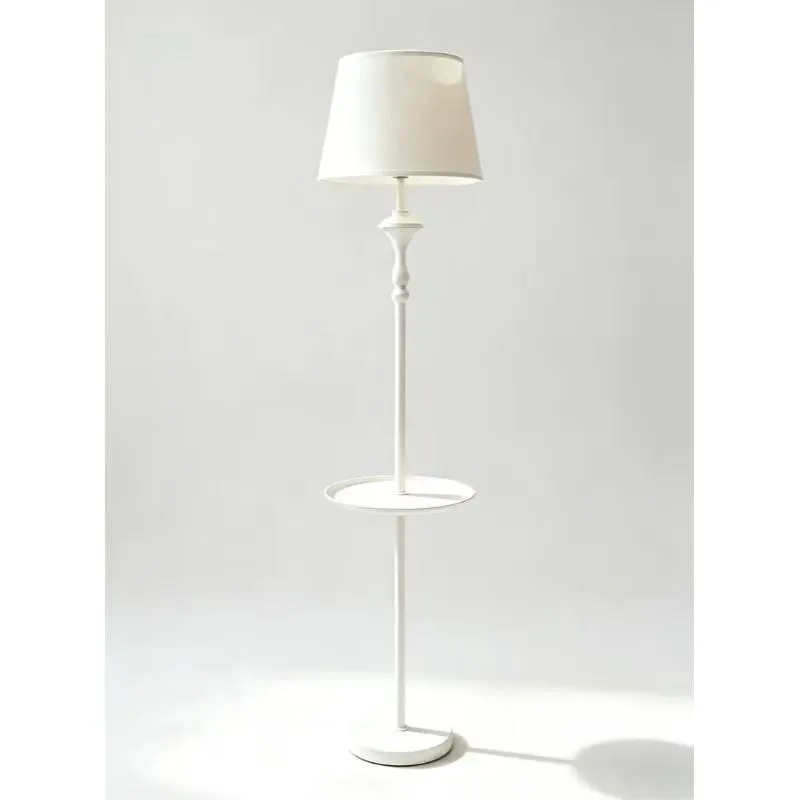 Modern Wrought Iron Floor Lamp with Tray Table LED Adjustable Height E27 Base Vertical Standing Light Switch Control for