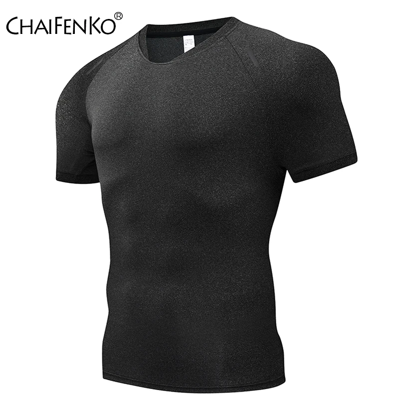 Rundhals Männer Tops Sommer Neue Fitness Motion Training Kleidung Outdoor Feste Elastizität Badminton Schnell Trocknend Männer T Shirt