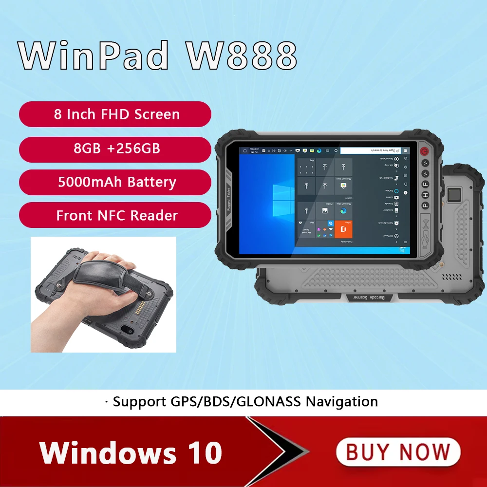 UNIWA WinPad W801 4G تابلت متين ويندوز 10 8 جيجابايت رام + 256 جيجابايت روم 8.0 بوصة FHD PDA Intel I5 PC 5000 مللي أمبير قارئ NFC أقراص صناعية #1