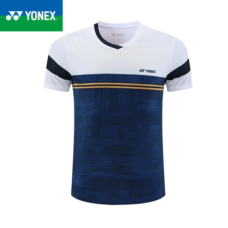 YONEX-رداء تنس الريشة للرجال والنساء ، تي شيرت بأكمام قصيرة ، رياضة ، تجفيف سريع ، امتصاص العرق ، نفس النمط ، جديد ، مجموعة