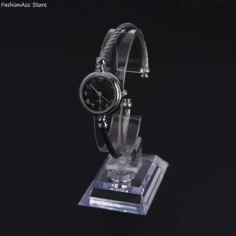 Estante de exhibición de reloj de pulsera de plástico, soporte de exhibición de caja de exhibición, herramienta de embalaje de joyería transparente, altura Total, 10CM, venta