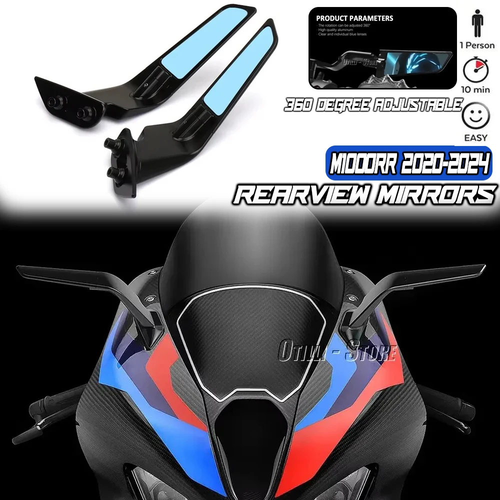 Motocicleta Stealth Espelho Sports Winglets Kit, espelhos ajustáveis para BMW M1000RR M 1000 RR M1000 RR 2020-2024, Novos acessórios